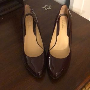 Cole Haan cranberry patent leather shoes size 7.5